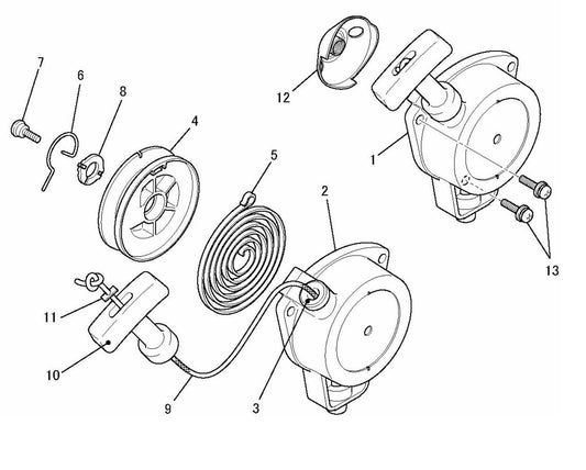 BCM2310 Recoil Starter Assembly Parts