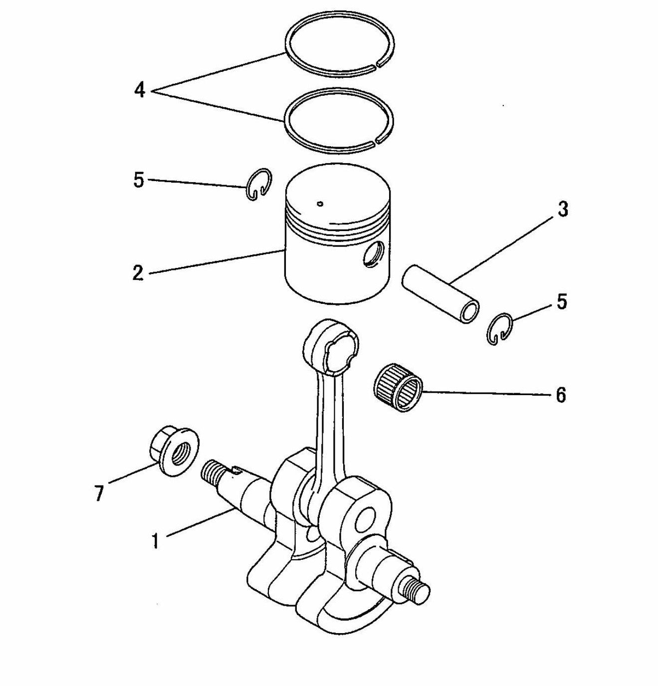 BCM2600 Crankshaft And Piston Assembly Parts