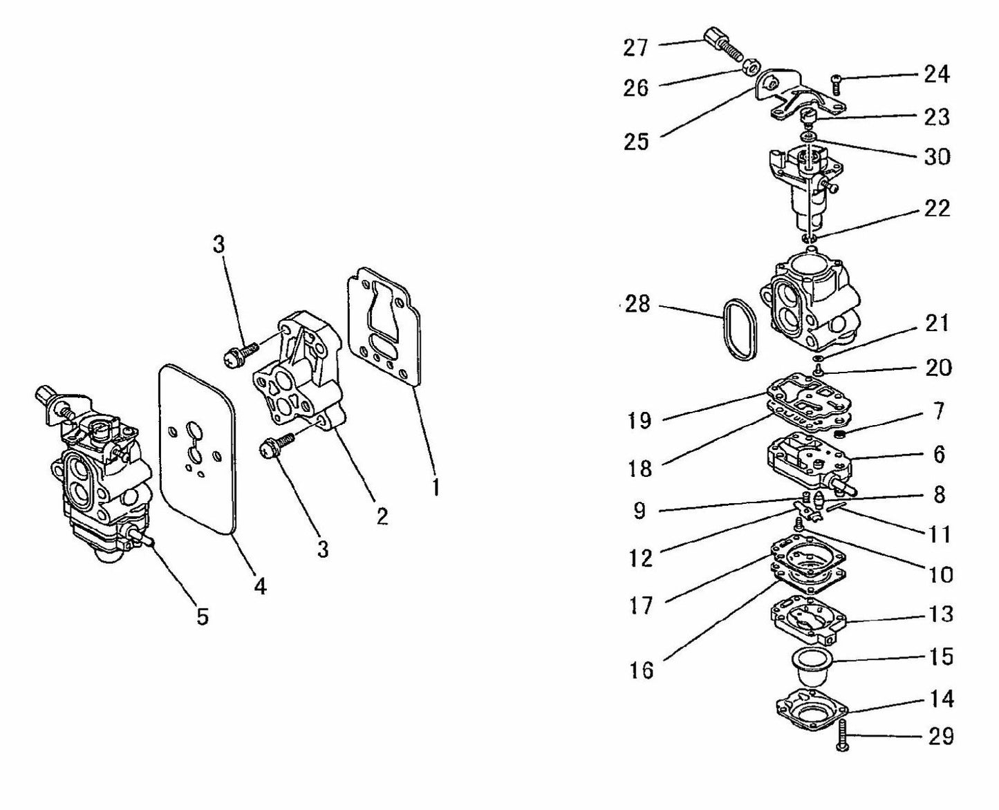 BCM2600 Carburetor Assembly Parts