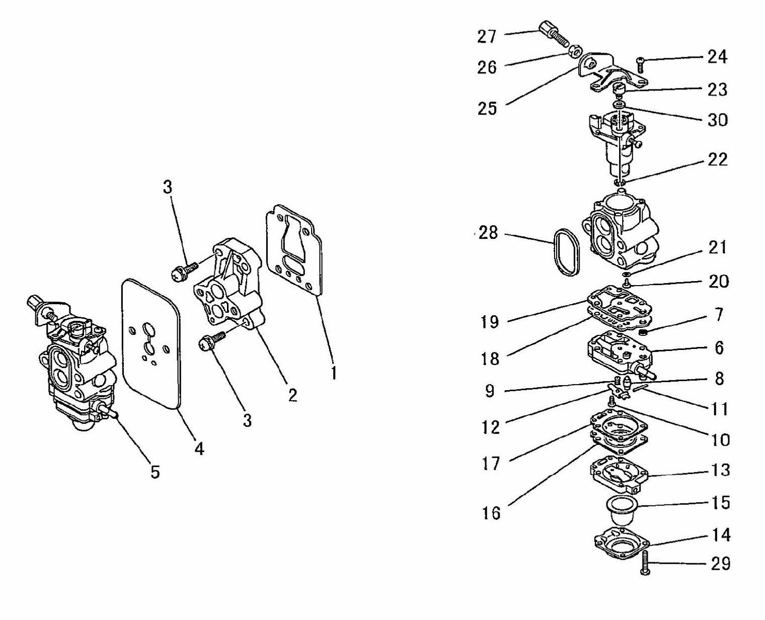 BCM2600 Carburetor Assembly Parts