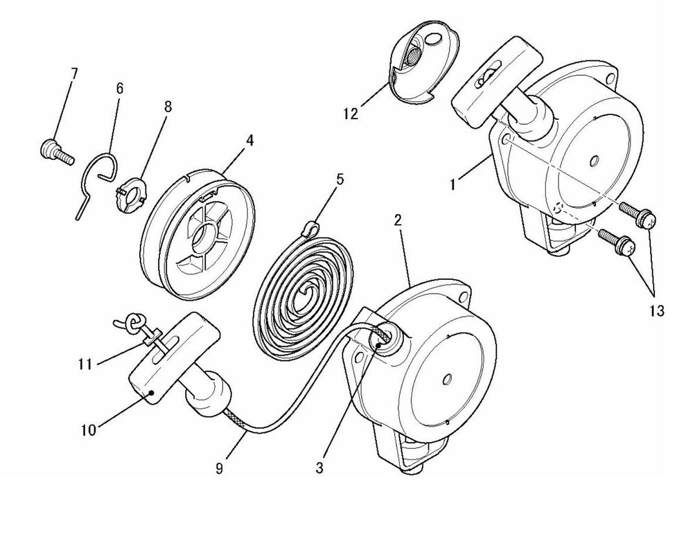 BCM2600 Recoil Starter Assembly Parts