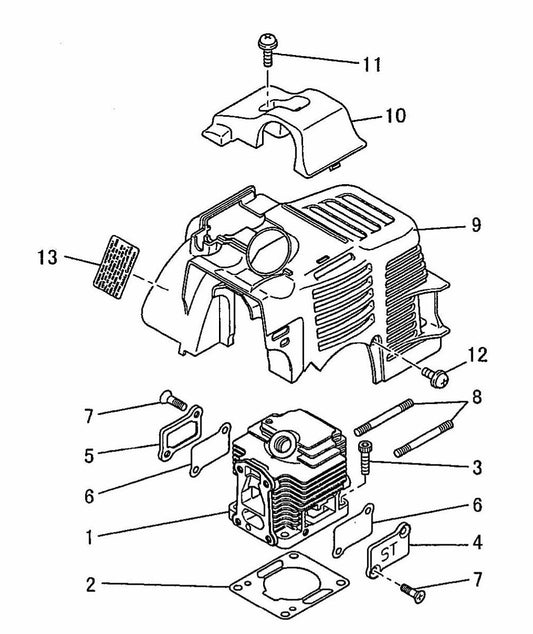 BCM3310 Cylinder, Top Cover Assembly Parts