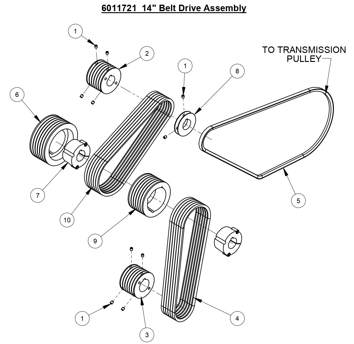 CC3538 JK 14&quot; Belt Drive Assembly