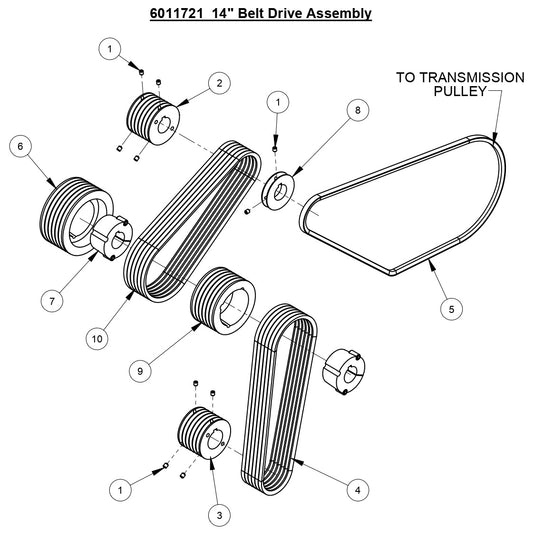 CC3500J 14&quot; Belt Drive Assembly