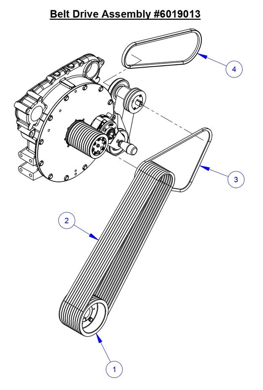 CC6561/CC6571 Belt Drive Assembly (30&quot; to 42&quot; Blade Drive)
