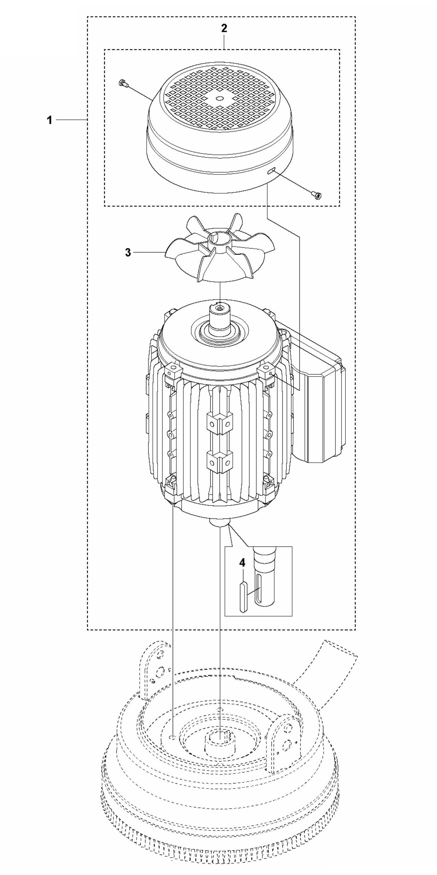 PG 280 S v.1 Motor 1-Phase Assembly Parts by Husqvarna