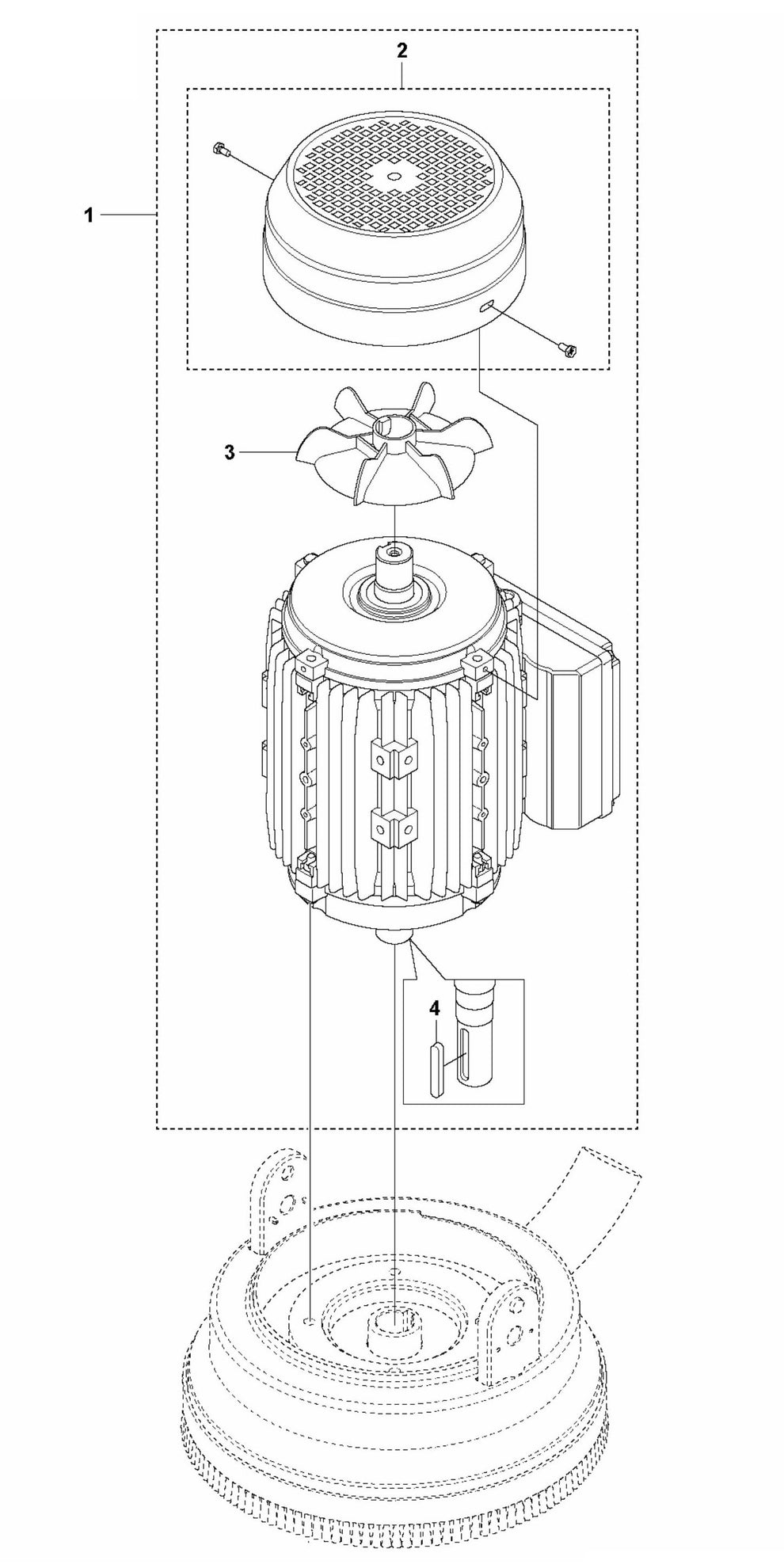 PG 280 S v.1 Motor 1-Phase Assembly Parts by Husqvarna