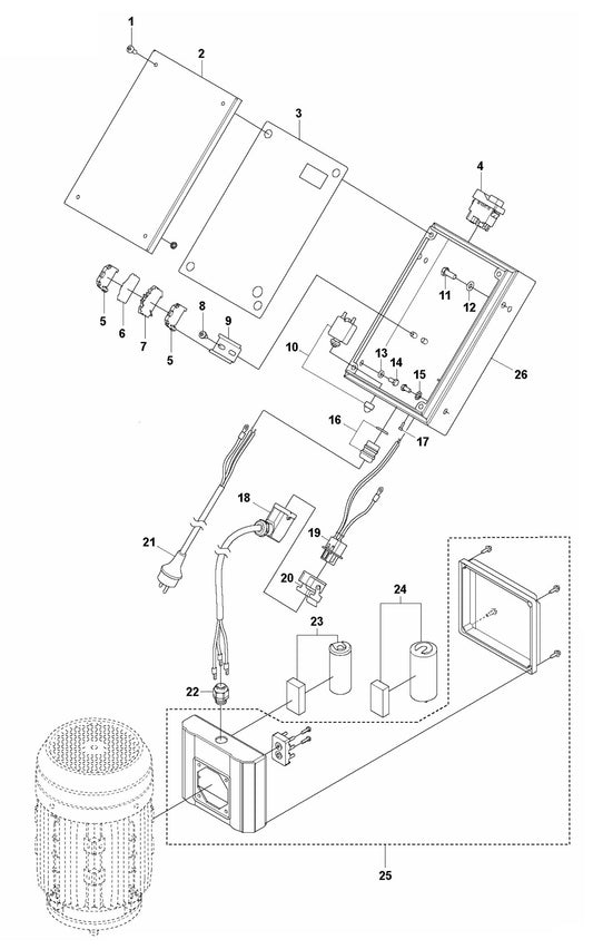 PG 280 S v.1 Electrical Assembly Parts by Husqvarna