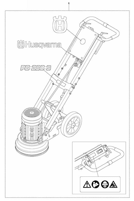PG 280 S v.1 Decals Assembly Parts by Husqvarna