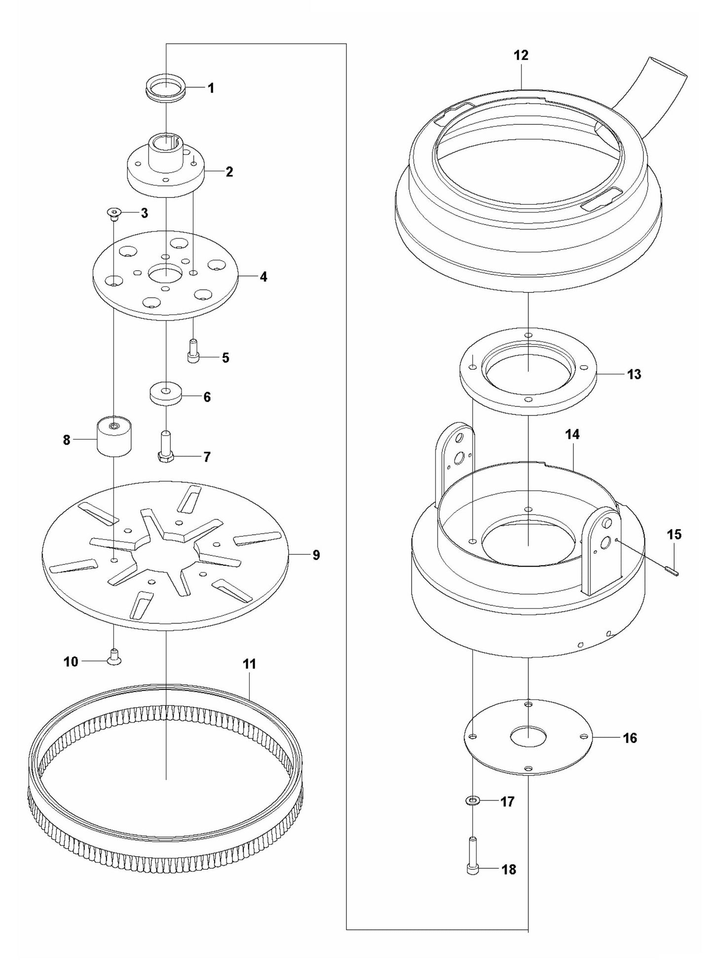 PG 280 S v.1 Grinding Head Assembly Parts by Husqvarna