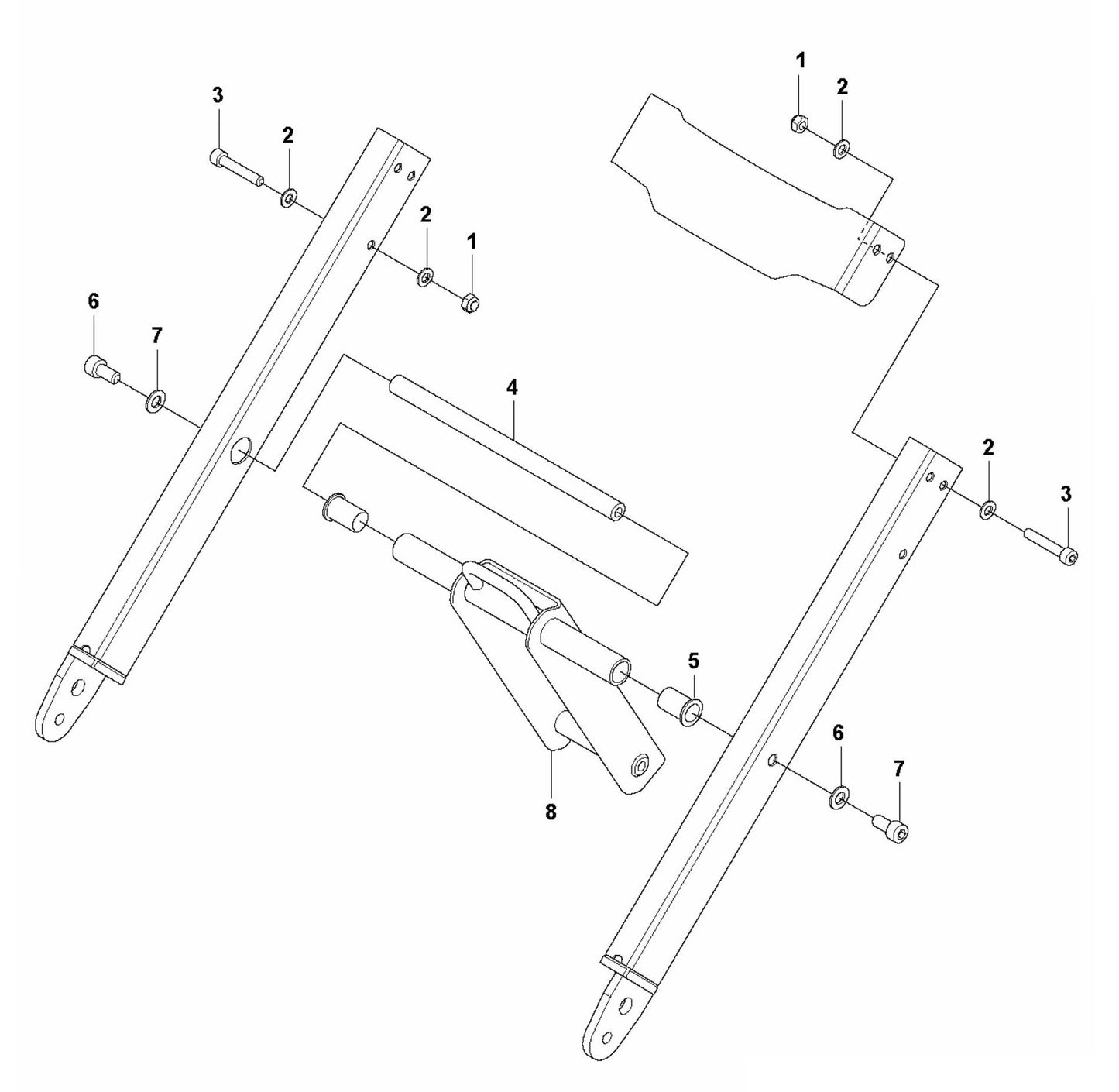 PG 280 S v.1 Lower Frame Assembly Parts by Husqvarna