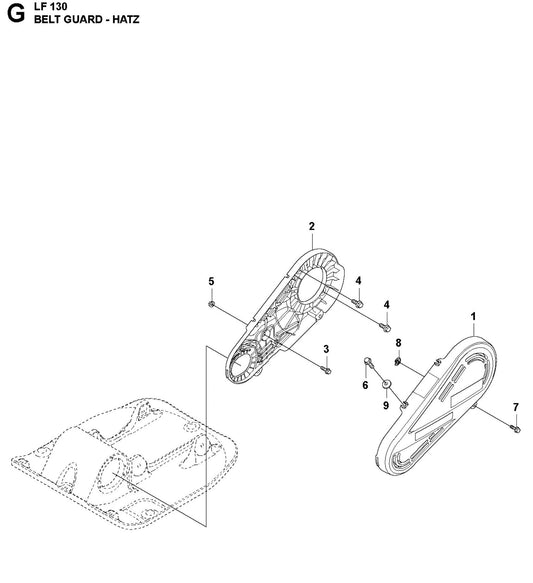 Belt Guard - Hatz Parts For LF 130 LT Diesel By Husqvarna