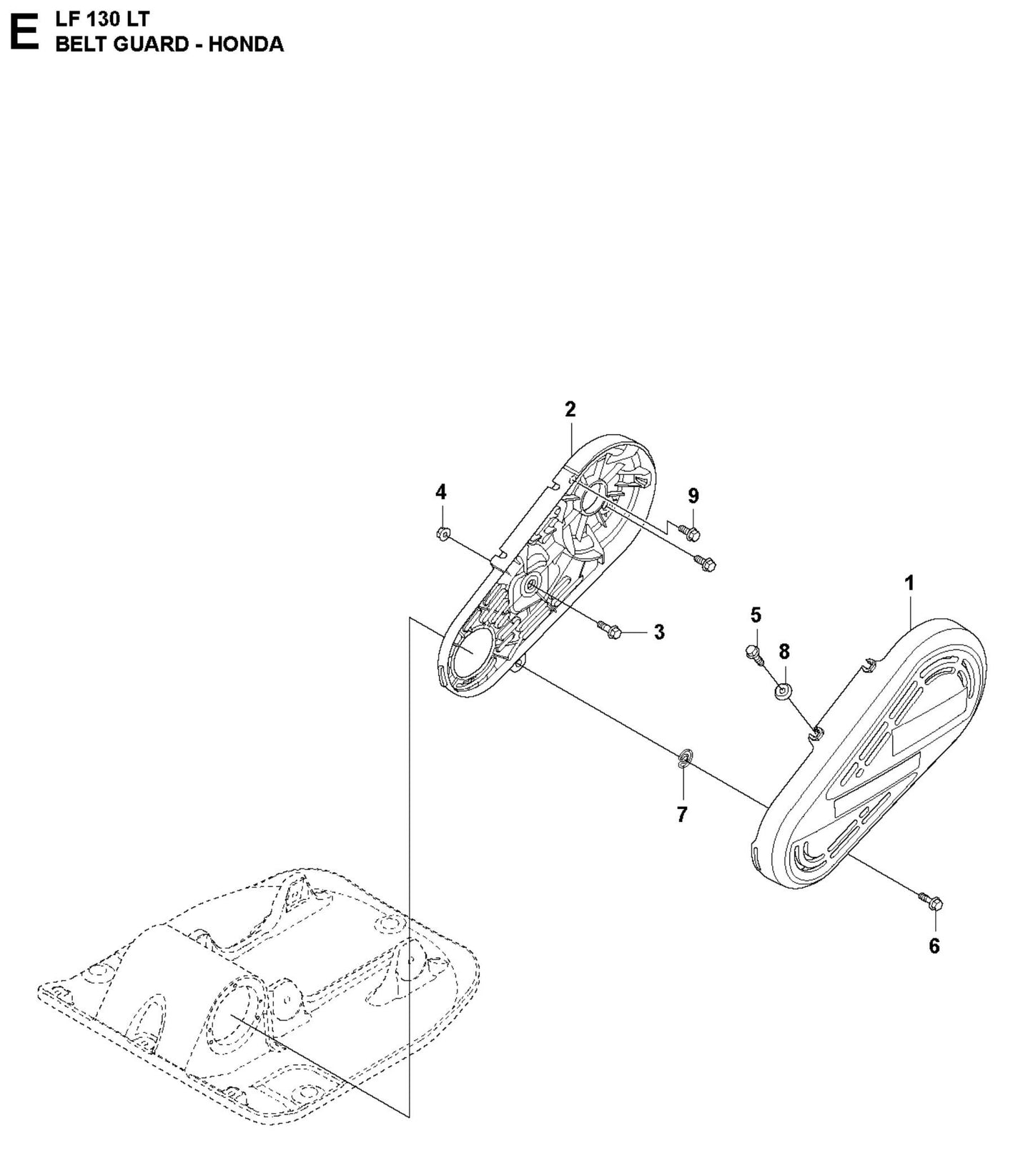 Belt Guard - Honda Parts For LF 130 LT Diesel By Husqvarna