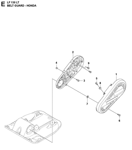 Belt Guard - Honda Parts For LF 130 LT Diesel By Husqvarna