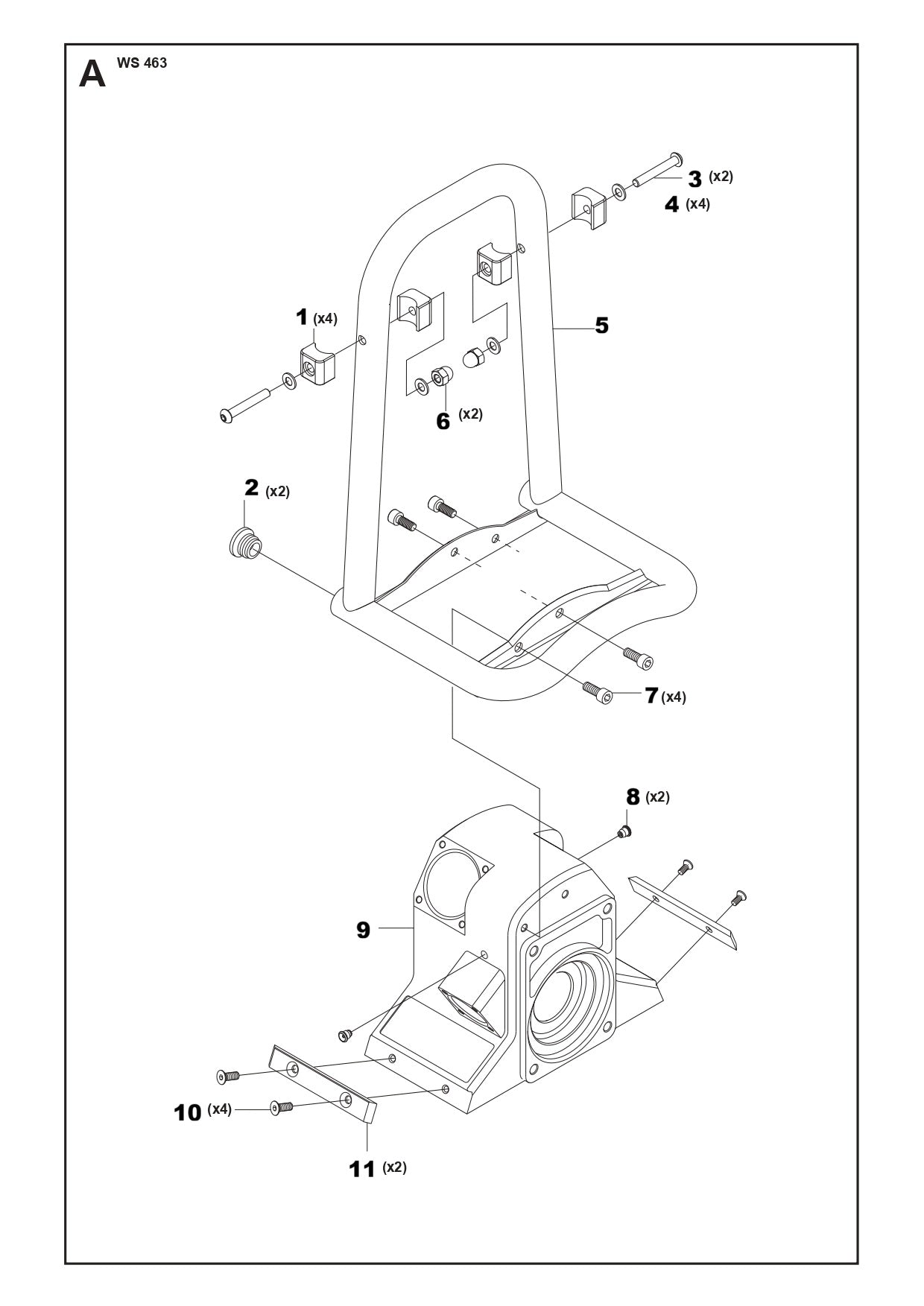 Housing Assembly Parts For WS 463 By Husqvarna