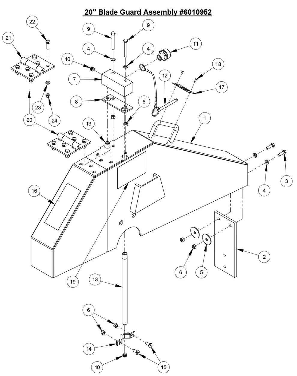 CC3538 JK 20" Blade Guard Assembly