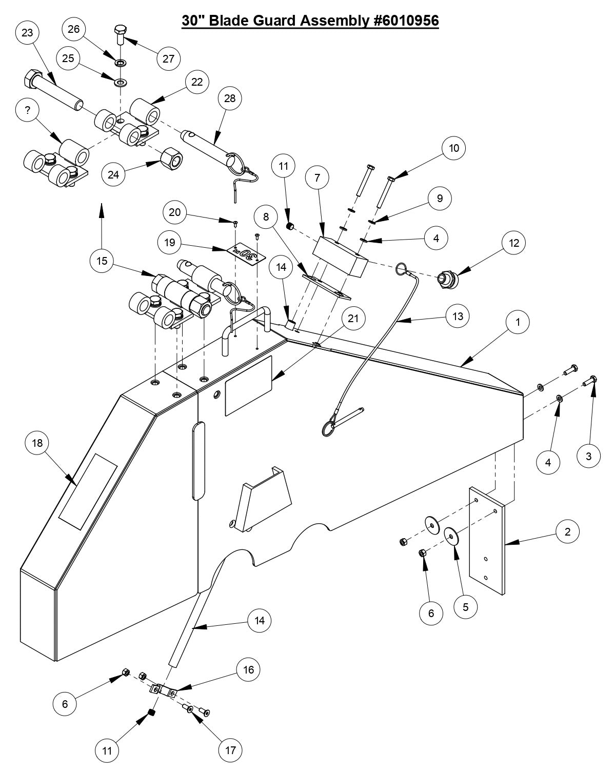 CC3538 JK 30&quot; Blade Guard Assembly