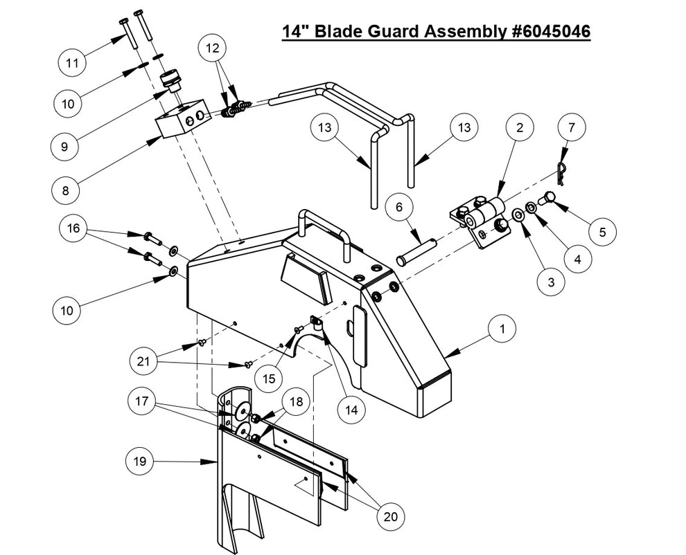 CC4144D 14" Blade Guard Assembly