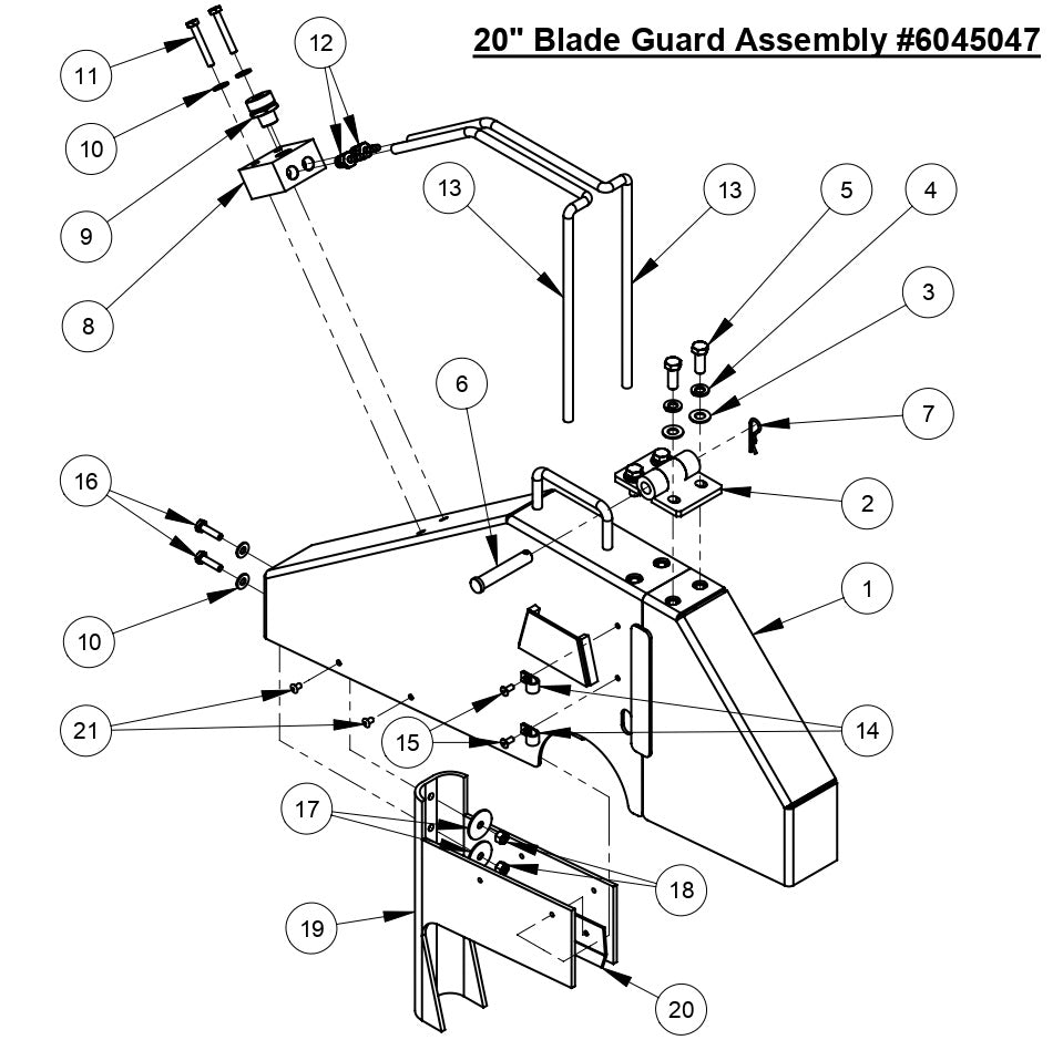 CC4144D 20" Blade Guard Assembly