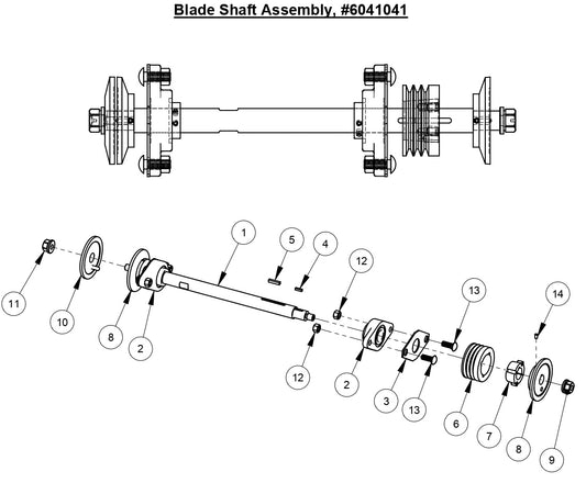 CC1300 XL Blade Shaft Assembly