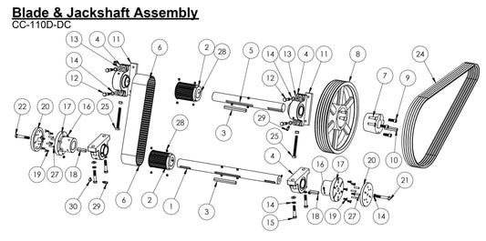 CC-110D-DC Blade &amp; Jackshaft Assembly Parts