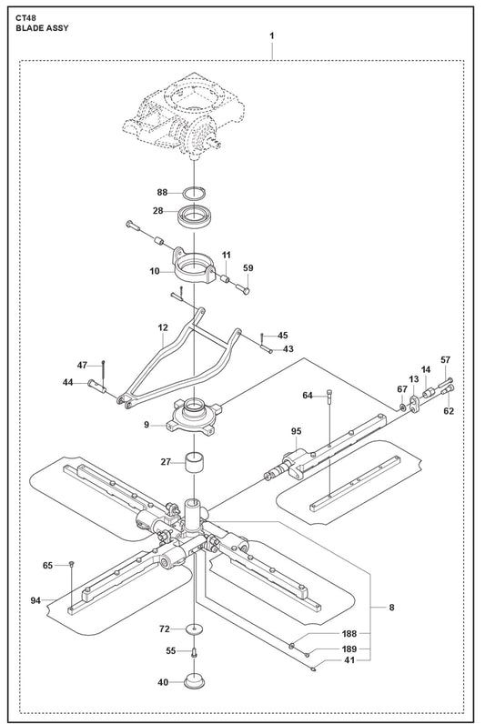 Blade Assembly Parts For CT 48 By Husqvarna 