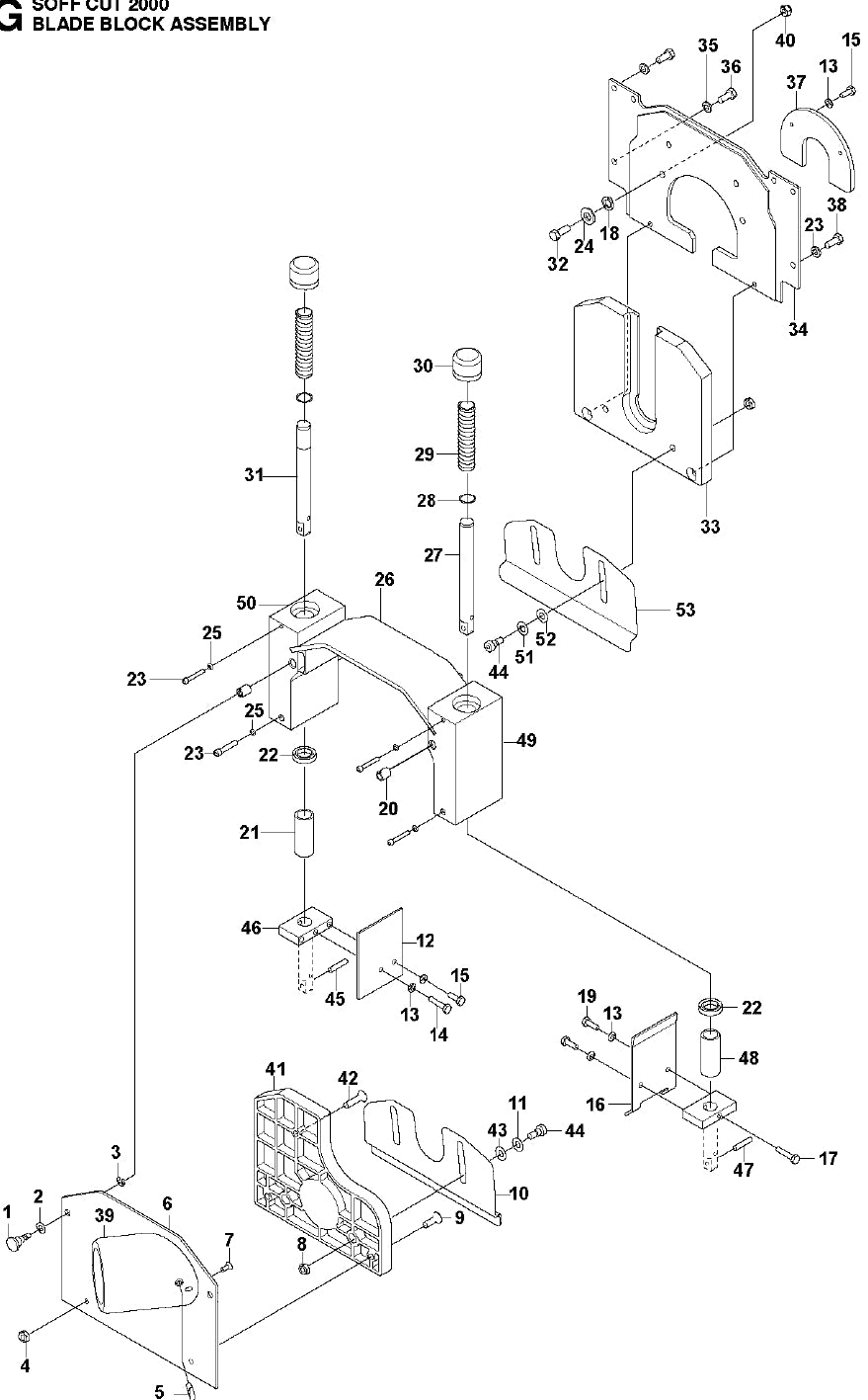 Blade Block Assembly Parts for Soff Cut 2000 Saw by Husqvarna
