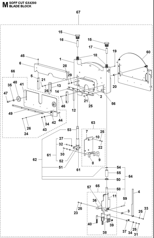 Blade Block Parts For Soff Cut GX4200 By Husqvarna
