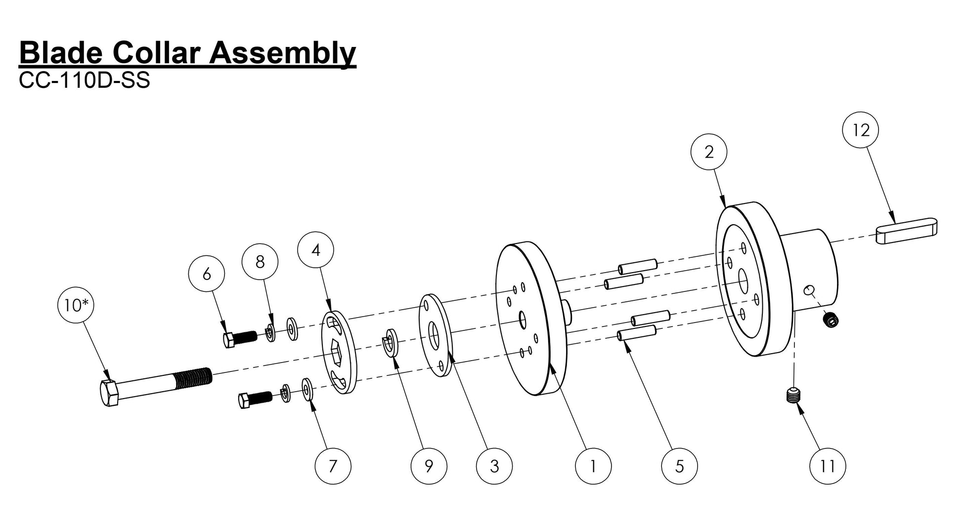 CC-110D-SS Blade Collar Assembly Parts