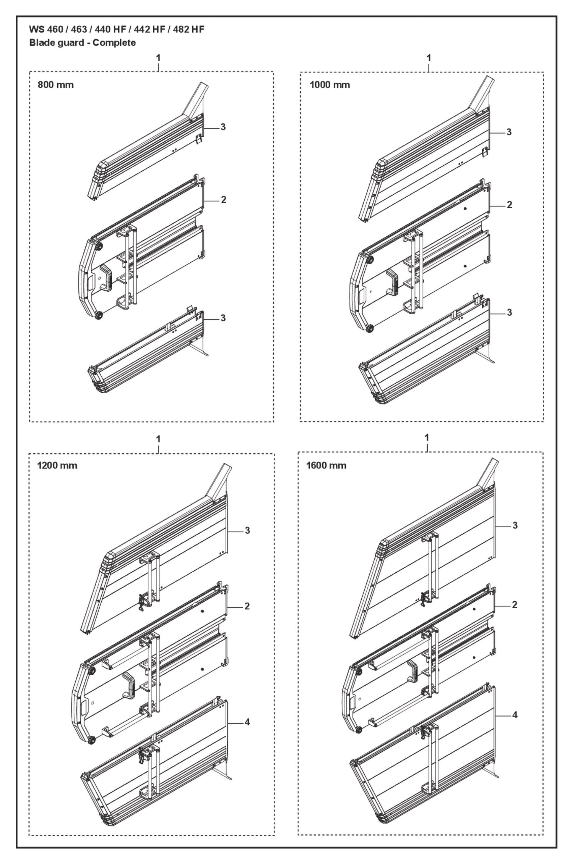 Blade Guard - Complete Parts For WS 460 By Husqvarna