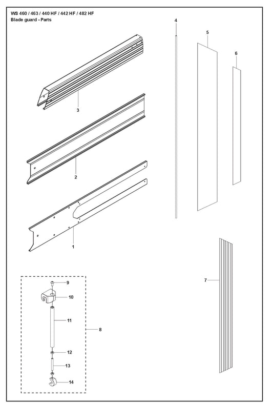 Blade Guard - Parts, Parts For WS 460 By Husqvarna