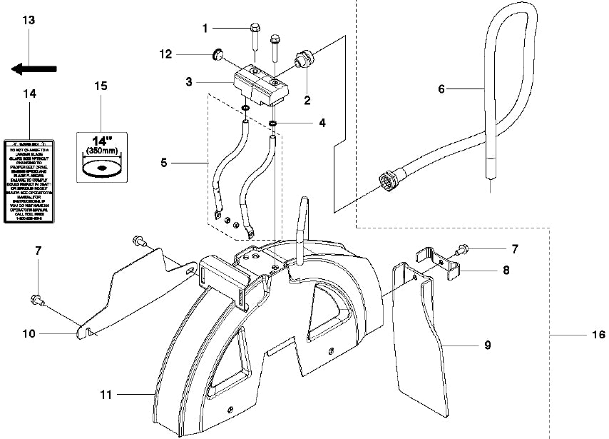 FS5000 Blade Guard 14&quot; Assembly Parts by Husqvarna