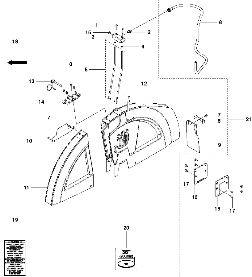FS5000 Blade Guard 36&quot; Assembly Parts by Husqvarna