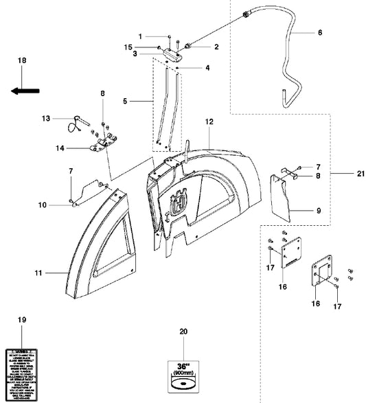 FS5000 Blade Guard 36&quot; Assembly Parts by Husqvarna