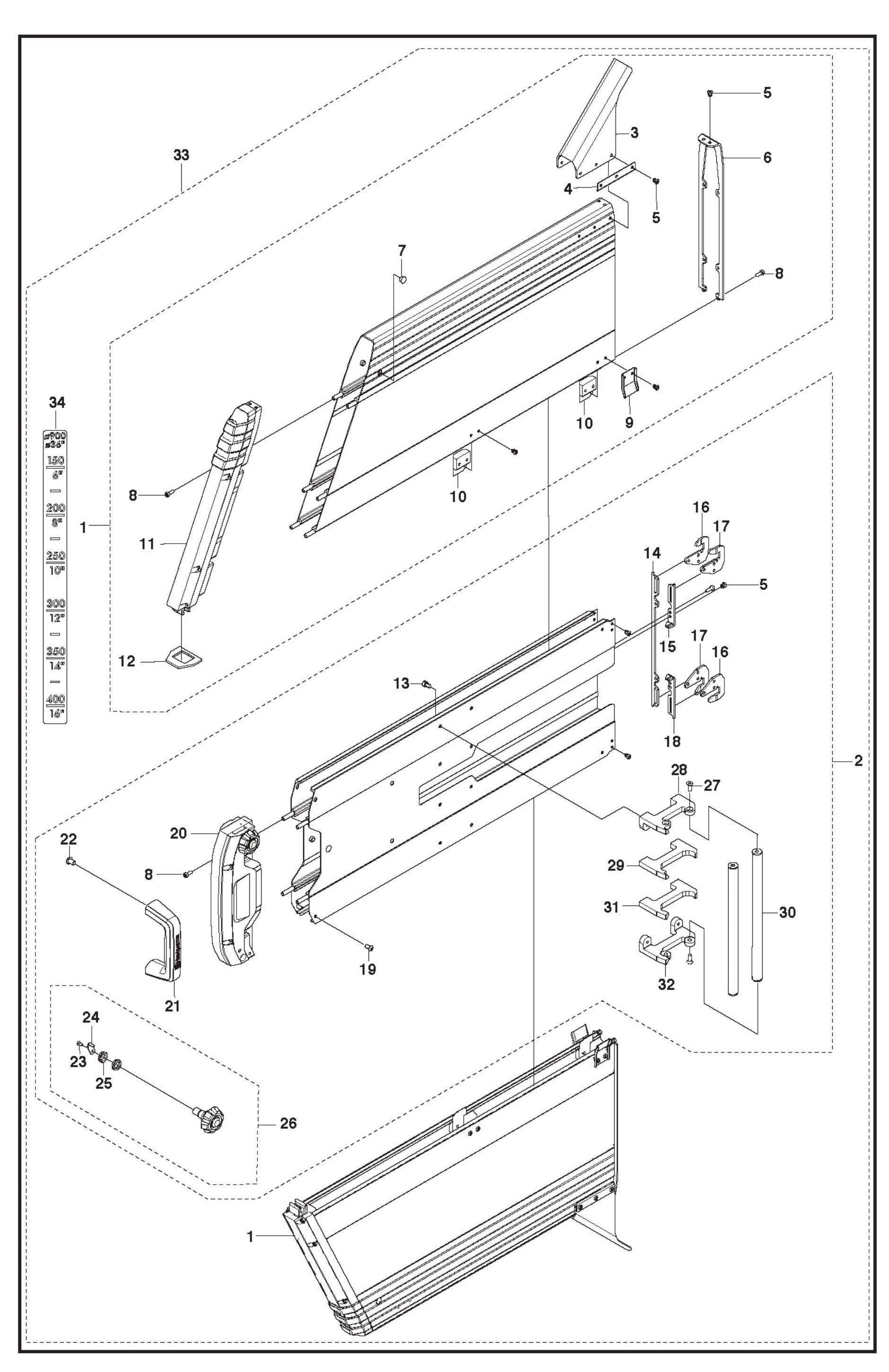 Blade Guard 900mm Parts For WS 220 By Husqvarna