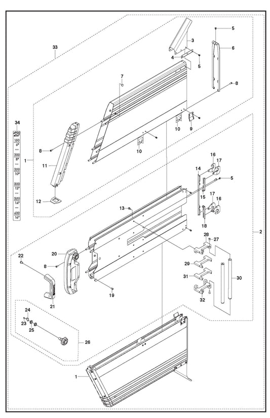 Blade Guard 900mm Parts For WS 220 By Husqvarna