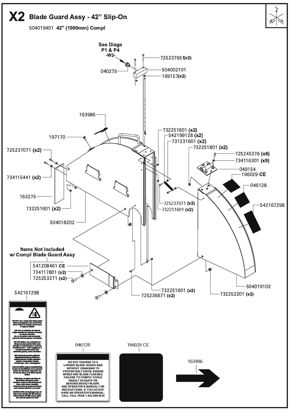 Blade Guard Assembly-42" Slip-On Parts For FS6800D By Husqvarna