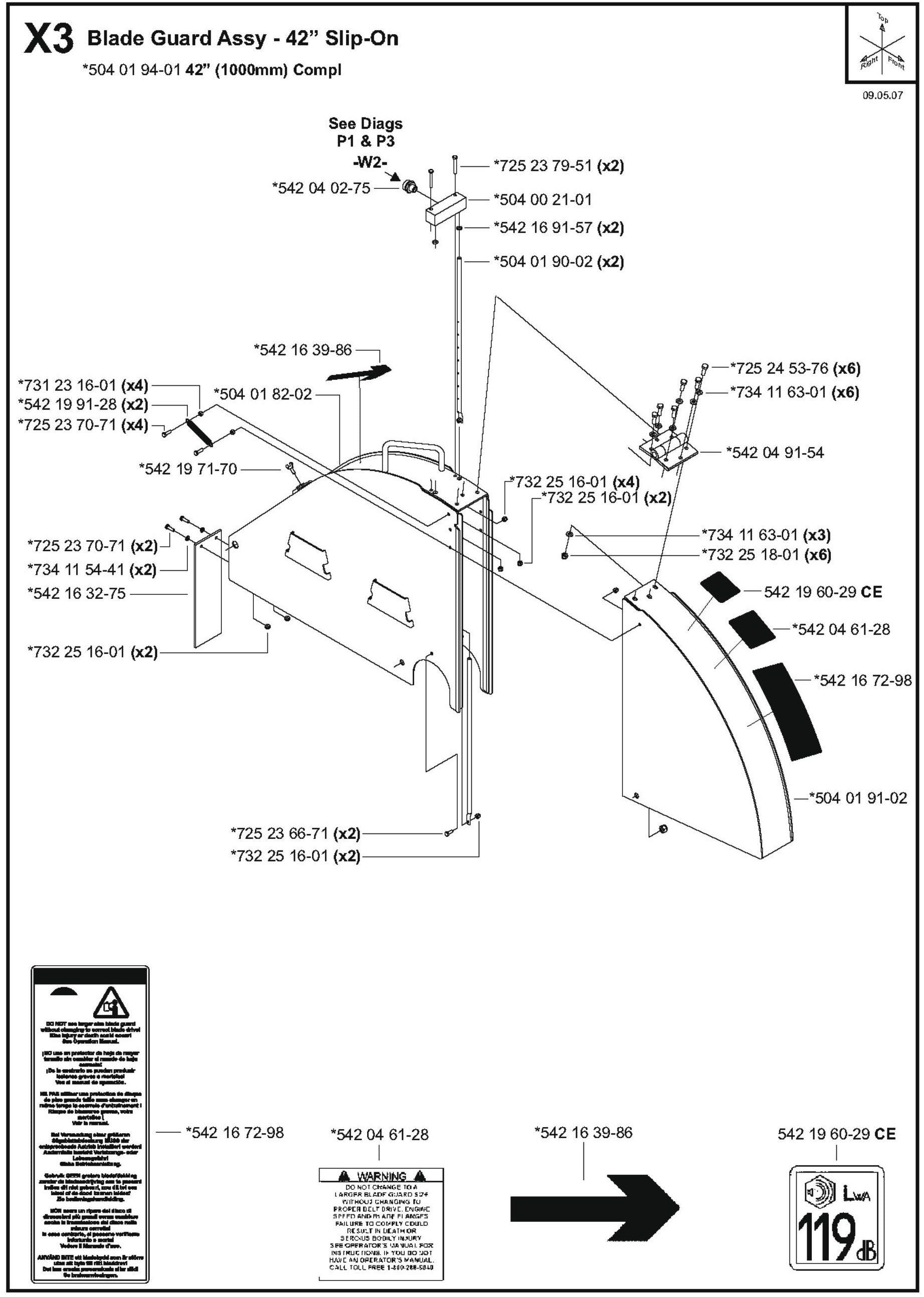 Blade Guard Assembly - 42&quot; Slip-On Parts for FS8400 D By Husqvarna