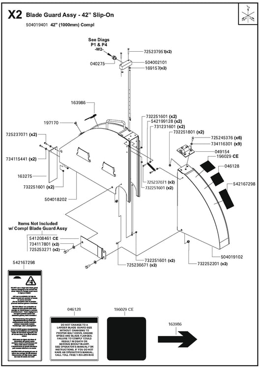 Blade Guard Assembly-42&quot; Slip-On Parts For FS6600D By Husqvarna