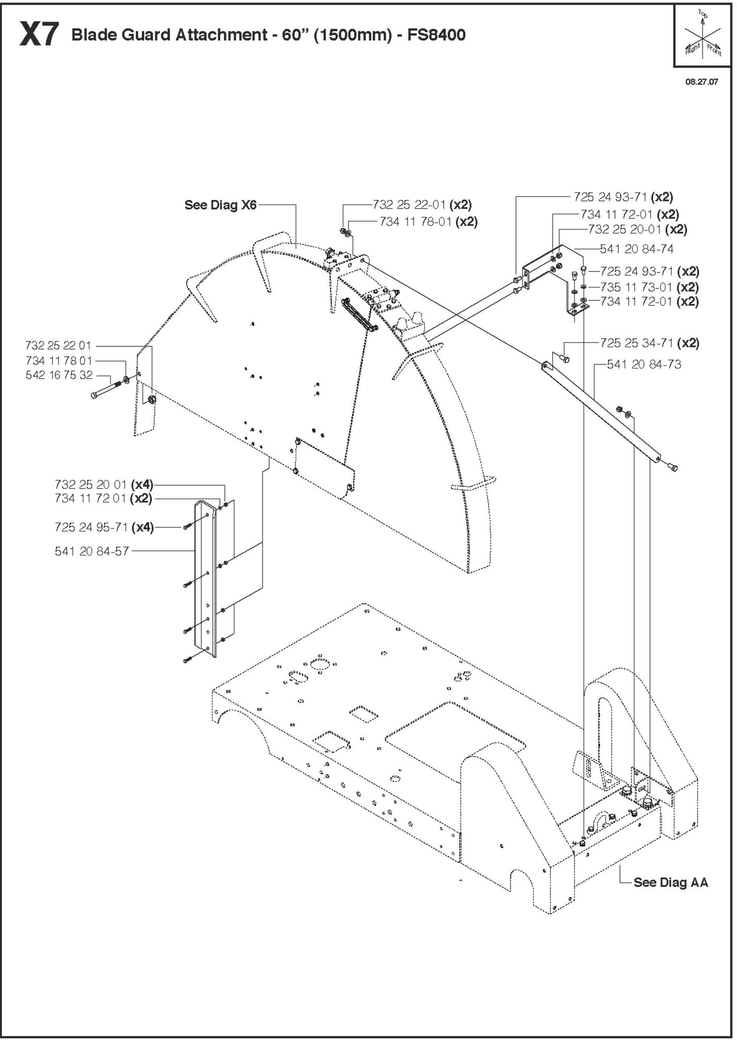 Blade Guard Attachment - 60&quot; (1500mm) Parts for FS8400D By Husqvarna