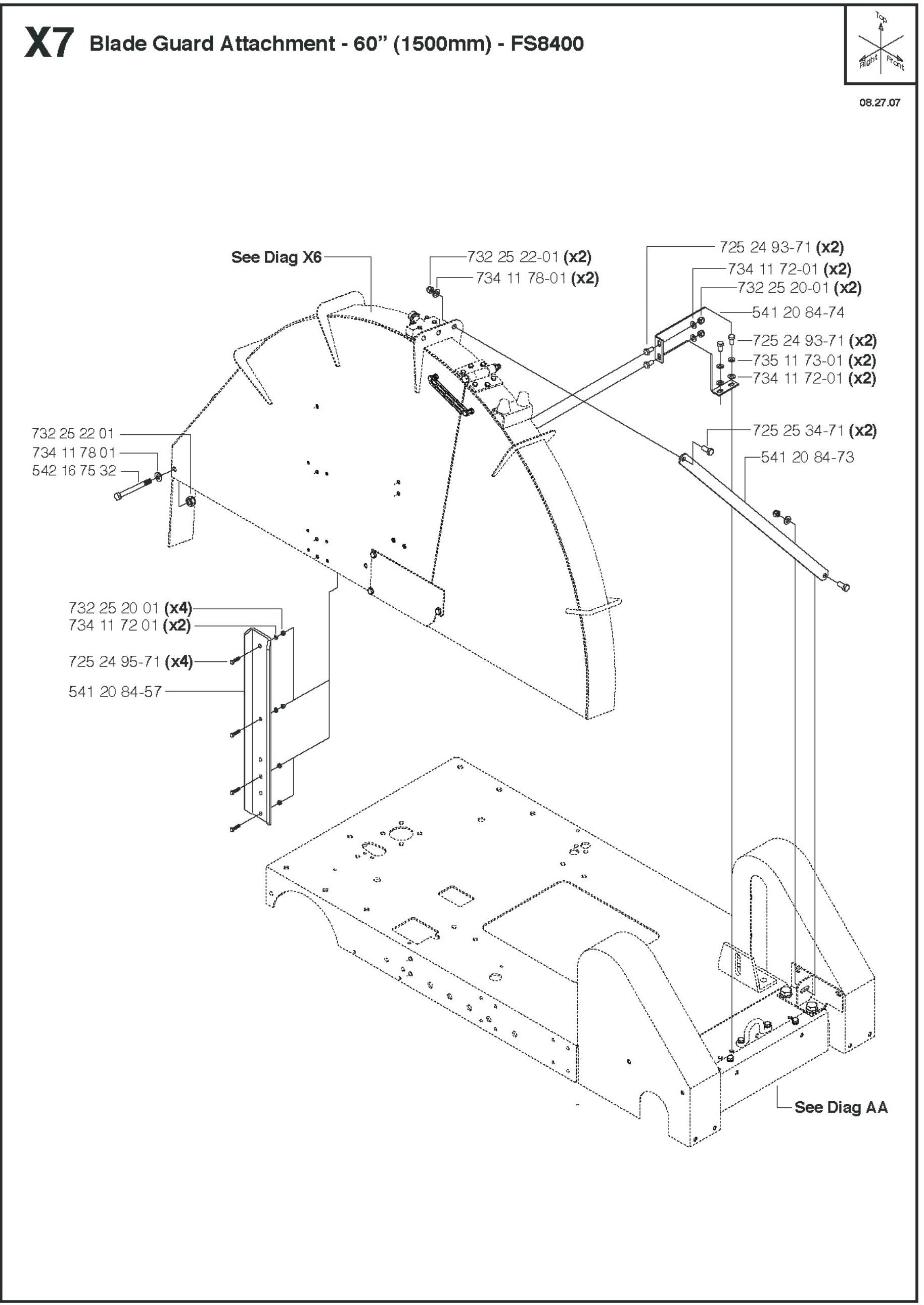 Blade Guard Attachment - 60&quot; (1500mm) Parts for FS8400D By Husqvarna