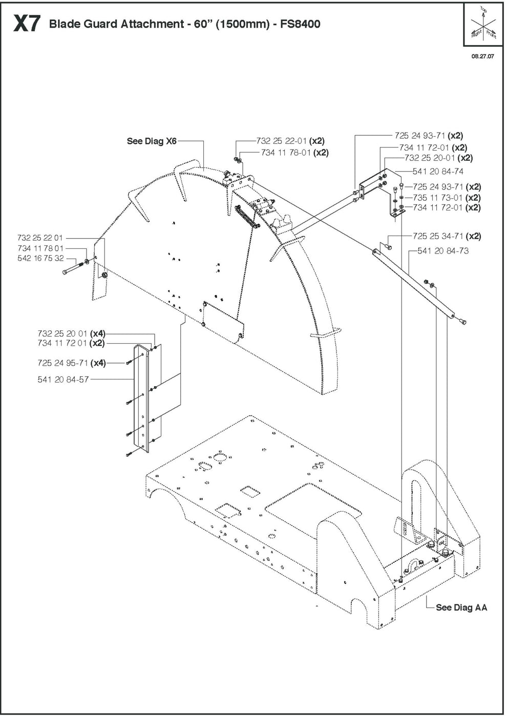 Blade Guard Attachment - 60" (1500mm) Parts for FS8400D By Husqvarna