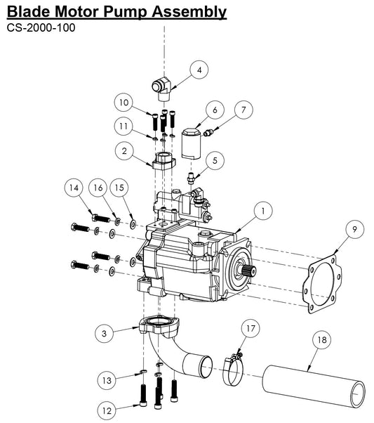 CS-2000-100 Blade Motor Pump Assembly