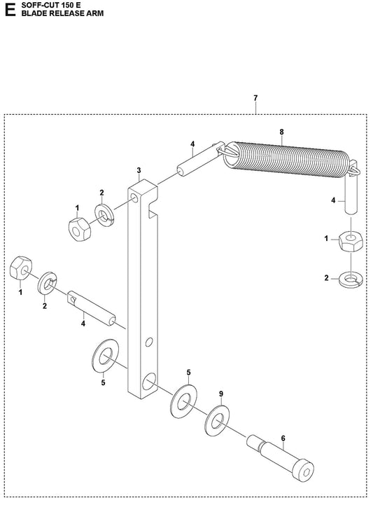 Blade Release Arm Parts For Soff Cut 150 E by Husqvarna