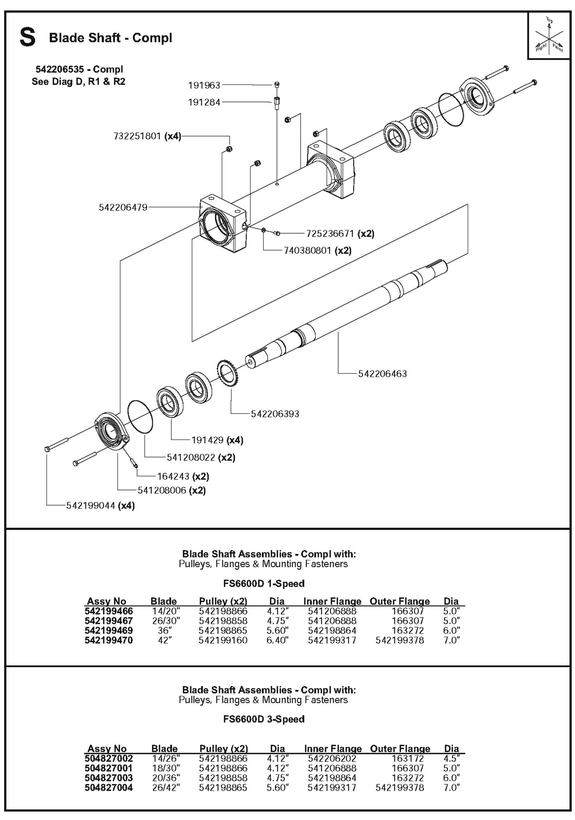 Blade Shaft - Compl Parts For FS6600D By Husqvarna