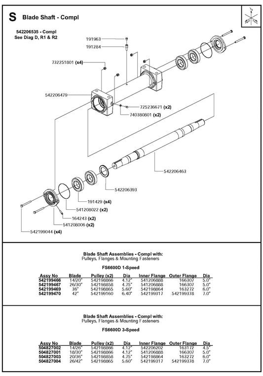 Blade Shaft - Compl Parts For FS6600D By Husqvarna