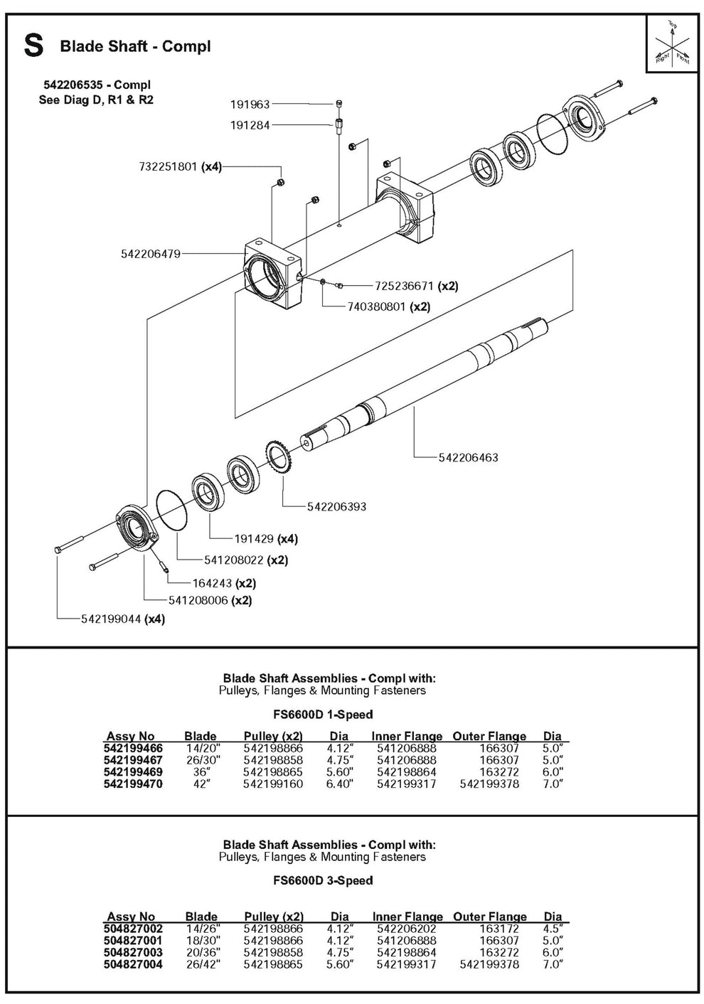 Blade Shaft - Compl Parts For FS6600D By Husqvarna