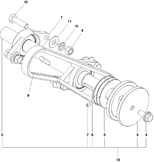 Blade Shaft Assembly Parts for Soff Cut 2500 Saw by Husqvarna