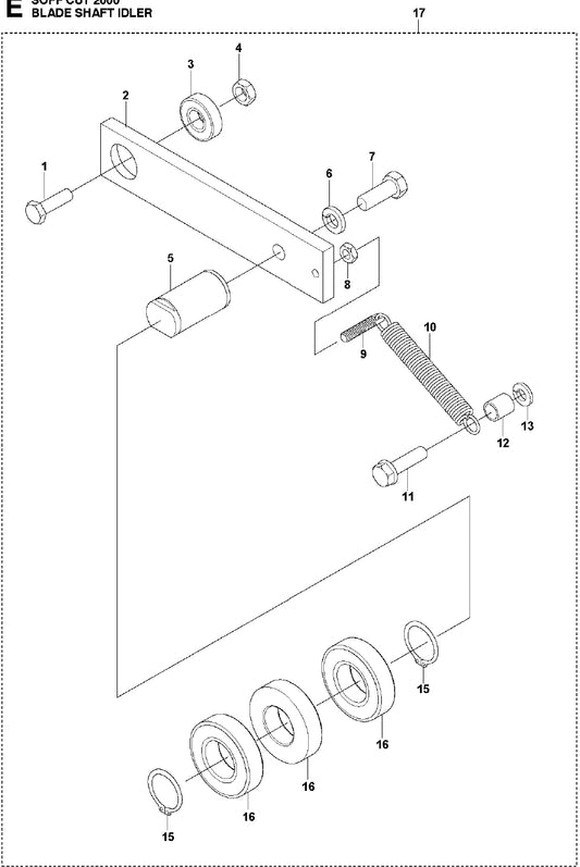 Blade Shaft Idler Assembly Parts for Soff Cut 2000 Saw by Husqvarna