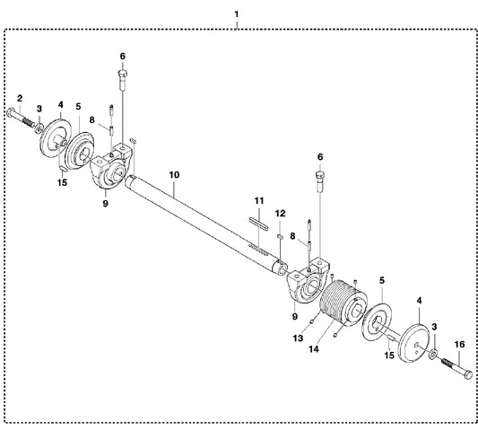 FS3500 Blade Shaft Assembly Parts by Husqvarna